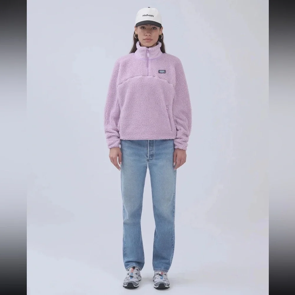 Madhappy Fall Sherpa Half Zip size Small in Lilac - Picture 1 of 9